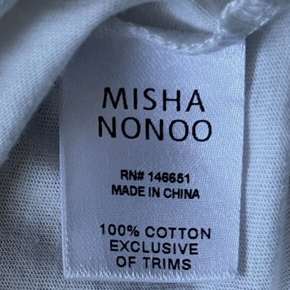 MISHA NONOO White Button Up Long Sleeve Collared Shirt Top   Women's Size XXS - Picture 4 of 9